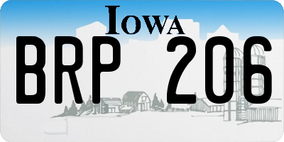 IA license plate BRP206
