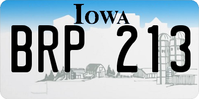 IA license plate BRP213