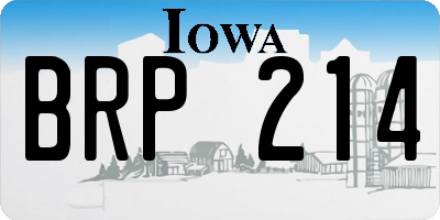 IA license plate BRP214
