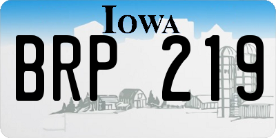 IA license plate BRP219