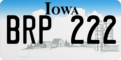 IA license plate BRP222