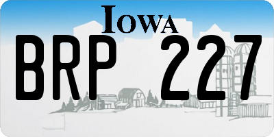 IA license plate BRP227
