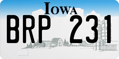 IA license plate BRP231