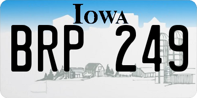 IA license plate BRP249
