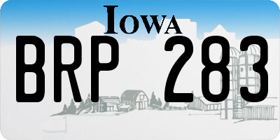 IA license plate BRP283