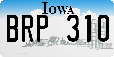 IA license plate BRP310