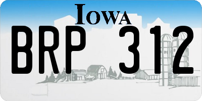IA license plate BRP312