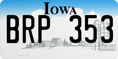 IA license plate BRP353