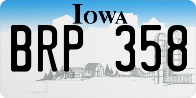 IA license plate BRP358