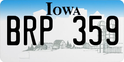 IA license plate BRP359