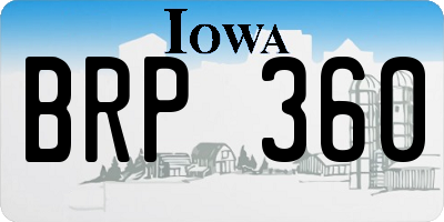 IA license plate BRP360