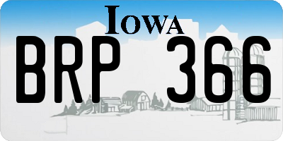 IA license plate BRP366