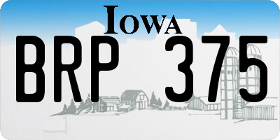 IA license plate BRP375