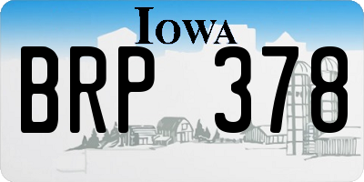 IA license plate BRP378