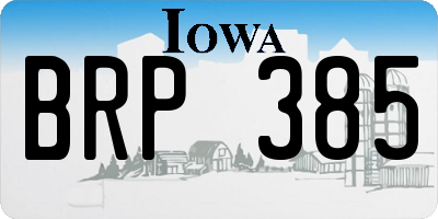 IA license plate BRP385