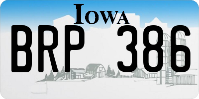 IA license plate BRP386
