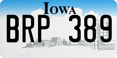IA license plate BRP389