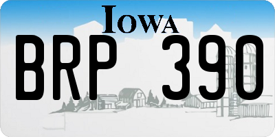 IA license plate BRP390