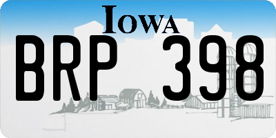 IA license plate BRP398