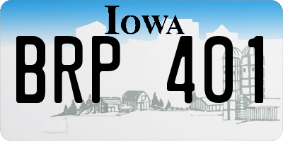 IA license plate BRP401