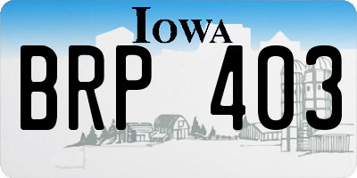 IA license plate BRP403