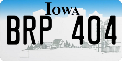 IA license plate BRP404