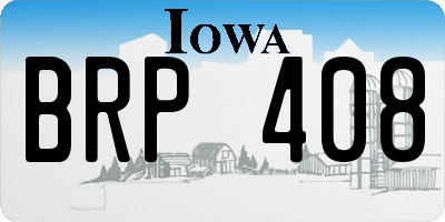 IA license plate BRP408