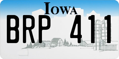 IA license plate BRP411