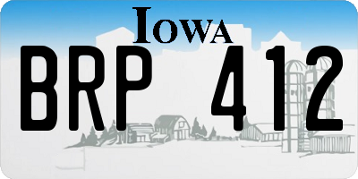 IA license plate BRP412