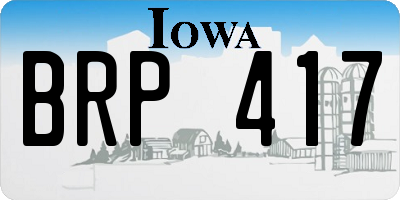IA license plate BRP417