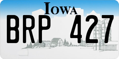 IA license plate BRP427