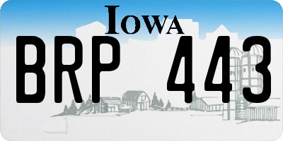 IA license plate BRP443