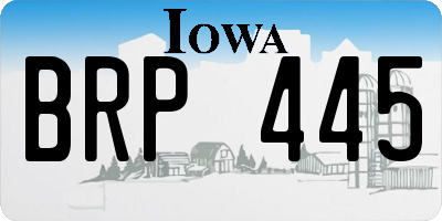 IA license plate BRP445