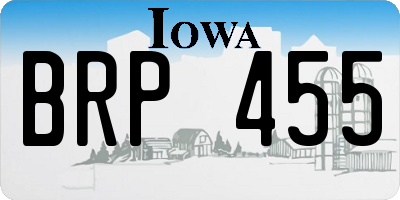 IA license plate BRP455