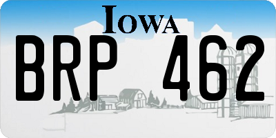 IA license plate BRP462