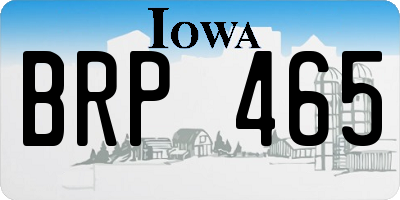 IA license plate BRP465