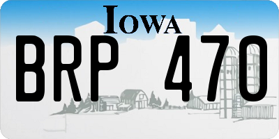 IA license plate BRP470