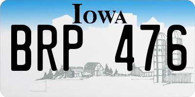 IA license plate BRP476