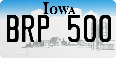 IA license plate BRP500