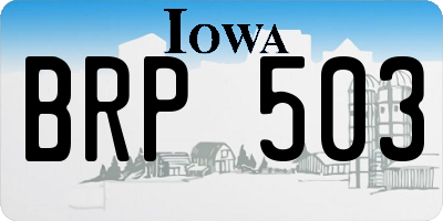 IA license plate BRP503
