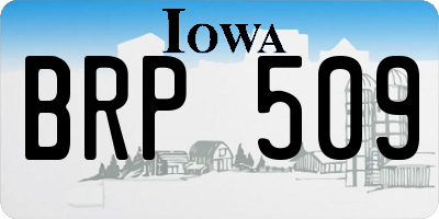 IA license plate BRP509