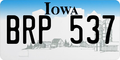 IA license plate BRP537