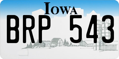 IA license plate BRP543