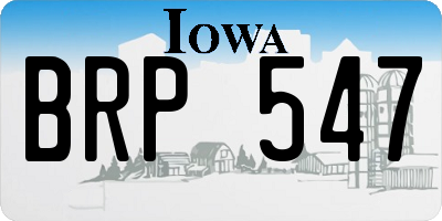 IA license plate BRP547
