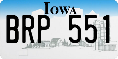 IA license plate BRP551