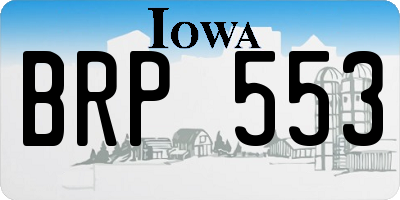 IA license plate BRP553