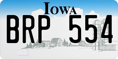 IA license plate BRP554