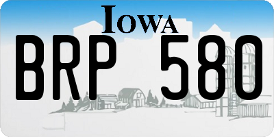 IA license plate BRP580