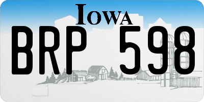 IA license plate BRP598