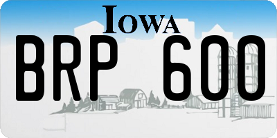 IA license plate BRP600